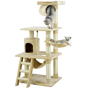 Árbol Rascador para <span class=keywords><strong>Gatos</strong></span>, Poste Rascador, Muebles, <span class=keywords><strong>Gimnasio</strong></span>, Casa de Juegos, Plataforma de Salto para <span class=keywords><strong>Gatos</strong></span>, 60*60*165cm - Product Image 2