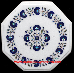 De mármol blanco con incrustaciones de Top incrustaciones de mesa de mármol - Product Image 1
