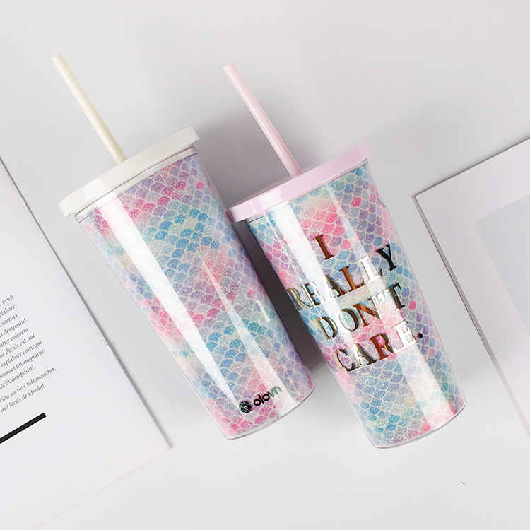 Модные блестящие вазы для кафе без бисфенола А, популярные товары 2021, оптовая продажа, Акриловый стакан для русалки