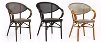 Chaise de bistrot de jardin en aluminium traditionnel fait main Champion pour villa cour