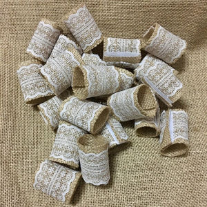 Bagues <span class=keywords><strong>de</strong></span> table en <span class=keywords><strong>toile</strong></span> <span class=keywords><strong>de</strong></span> <span class=keywords><strong>jute</strong></span>, pour mariage rural - Product Image 1