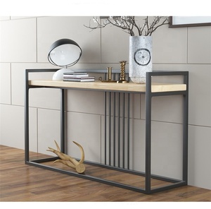 Loft <span class=keywords><strong>Industriale</strong></span> Europea di <span class=keywords><strong>Stile</strong></span> di Metallo Nero Cornice In Legno Rettangolo ConsoleTable Caffè Tavolo Per La Casa Soggiorno - Product Image 6