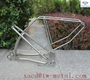Titanyum arka süspansiyon bisiklet iskeleti arka raf ile Özel titanyum tam süspansiyon bisiklet iskeleti hafif