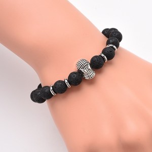 Pulsera <span class=keywords><strong>de</strong></span> plata con piedra <span class=keywords><strong>de</strong></span> Lava, cabeza <span class=keywords><strong>de</strong></span> león, búho, leopardo, <span class=keywords><strong>Spiderman</strong></span>, Perla mate, piedra Natural - Product Image 1