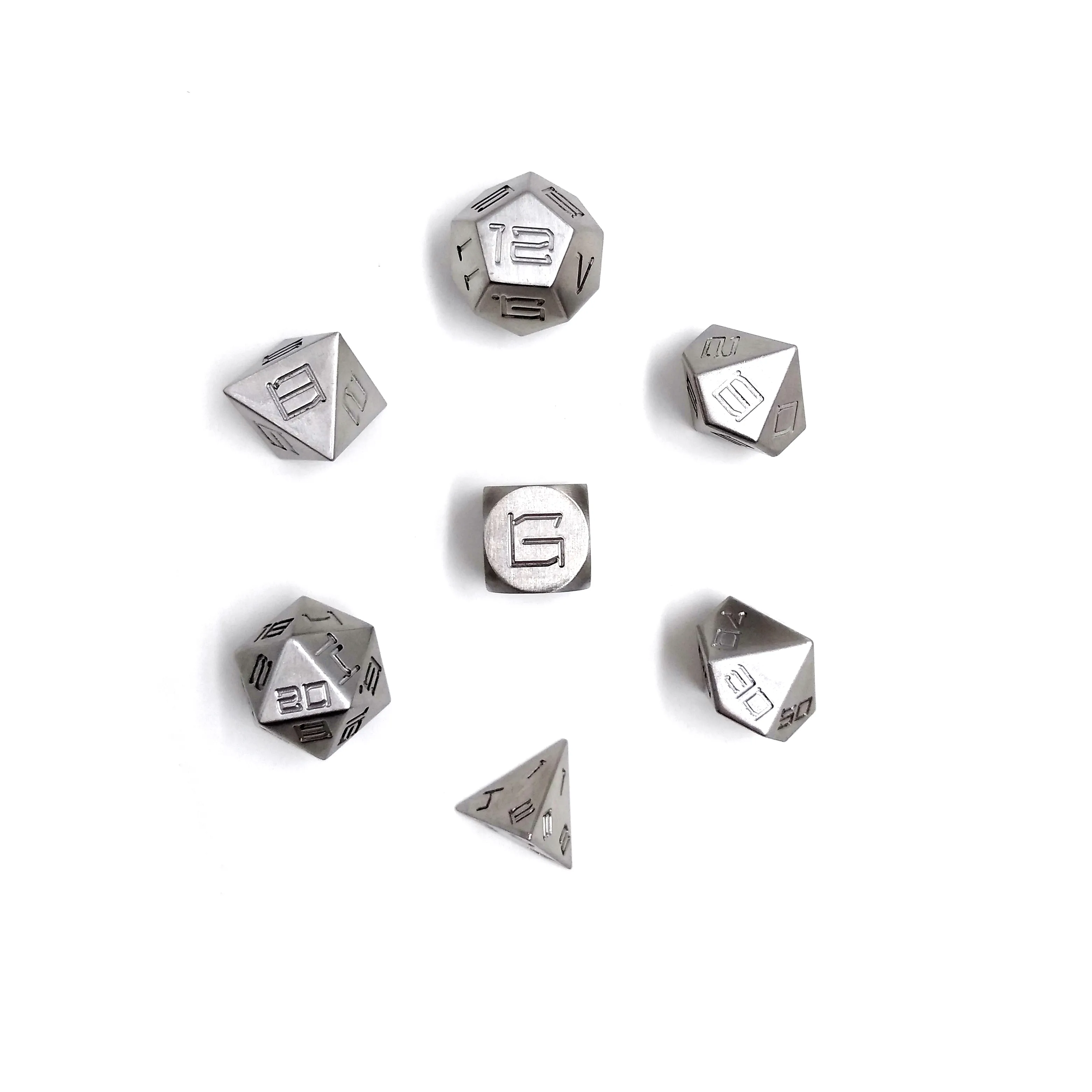Dadi in poliedro personalizzati in metallo in acciaio inossidabile lavorato a CNC MBWS