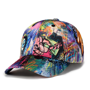 Cappellino da Baseball stampato a sublimazione personalizzato in bianco con 6 pannelli in cotone senza campione, cappellini sportivi tinti - Product Image 1