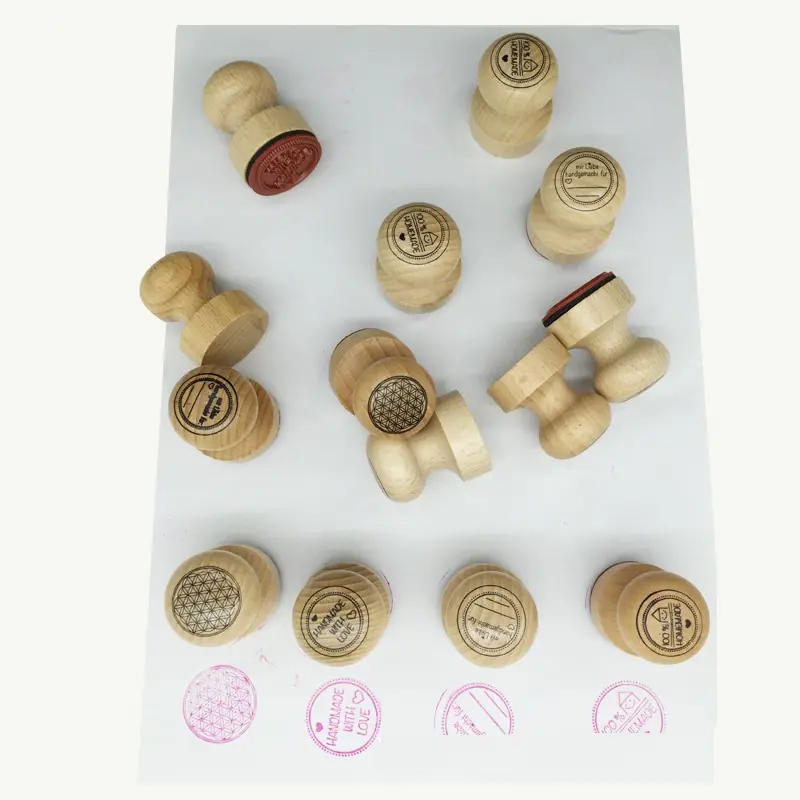 children Solid wood mini Cartoon wooden small seal stamps