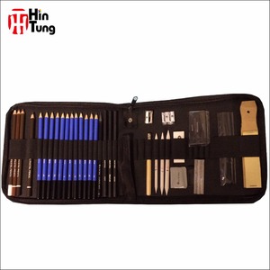 Customized Professional Non Toxic 40pcs Artist Charcoal and <strong>Sketching</strong> <strong>Set</strong> in Nylon Case for Drawing and Painting - Product Image 1