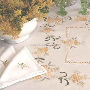 Embroidery Mimoza <b>Tablecloth</b> Hemstitch <b>Tablecloth</b> Table Linen - Product Image 2