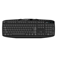 KB250-teclado con cable, cómodo, de tamaño completo, ultrafino, 12 teclas Multimedia, para oficina