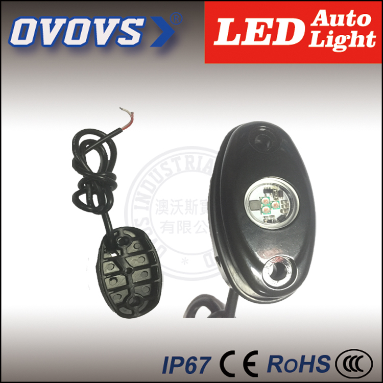 Ovovs impermeable RGB LED Auto bajo luces del coche Mini LED luz de la roca para camiones Auto JEEP Off Road 4 x 4