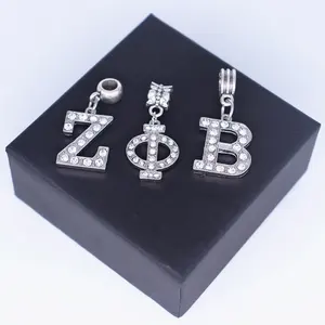 DIY sieraden accessoires hanger griekse letter zpb soror rhinestone alfabet kraal charms