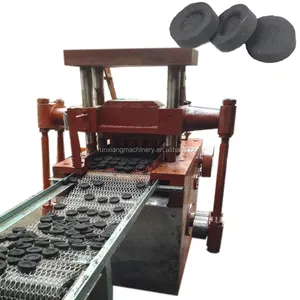 रोलर ब्रिकेट प्रेस बीबीक्यू चारकोल ब्रिकेटिंग मशीन कोयला चारकोल प्रेस मशीन से बना विभिन्न आकार का चारकोल