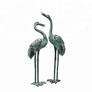 Jardín decoración arte vida tamaño bronce crane estatuas