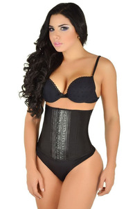 Ljvogues Corset de maintien de la taille avec 9 baleines en acier et 3 rangées de crochets en <span class=keywords><strong>latex</strong></span>, Corset d'entraînement - Product Image 3