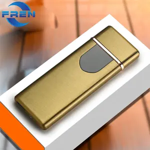 USB נטענת חשמלי מצית כפול צדדים Windproof סליל Slim מצית עם FingerprintTouch בקרת נייד חכם Lighter
