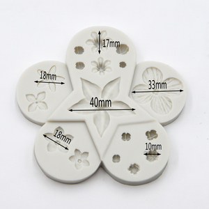 Molde de silicona con patrones de flores para Fondant, bonito molde de silicona con forma de flor para Chocolate, dulces y magdalenas - Product Image 5