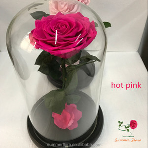 Fleurs préservées en gros dans du verre, tête de <span class=keywords><strong>rose</strong></span> de 10 cm, décoration florale, roses préservées - Product Image 3