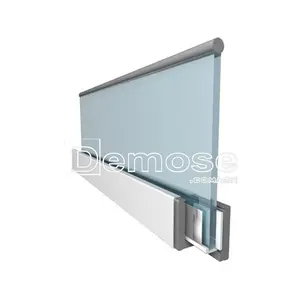 Terrasse Reling U Kanaal Dek Glas Aluminium Reling Outdoor Bakken Zwart