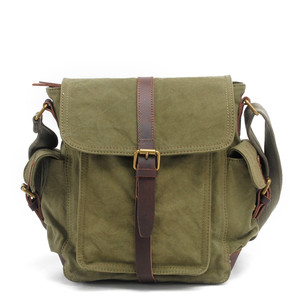 Bolso de hombro de cuero Retro a la moda para <span class=keywords><strong>hombre</strong></span>, bolso cruzado informal de cien lona, decoración de cinturón, bolso de mensajero - Product Image 3