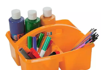 Okul özel plastik depolama sepeti sanat Caddies, 3 bölmeli sınıf tedarik saklama kutusu