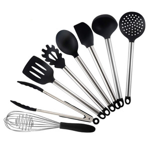Accessoires de <span class=keywords><strong>Cuisine</strong></span> miroir fini ustensiles de <span class=keywords><strong>Cuisine</strong></span> lave-vaisselle en acier inoxydable avec poignée en céramique ensembles d'ustensiles - Product Image 1