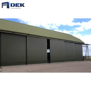 Top Guided Bottom Rolling Automatic Steel Sliding Hangar Doors high quality sliding door door