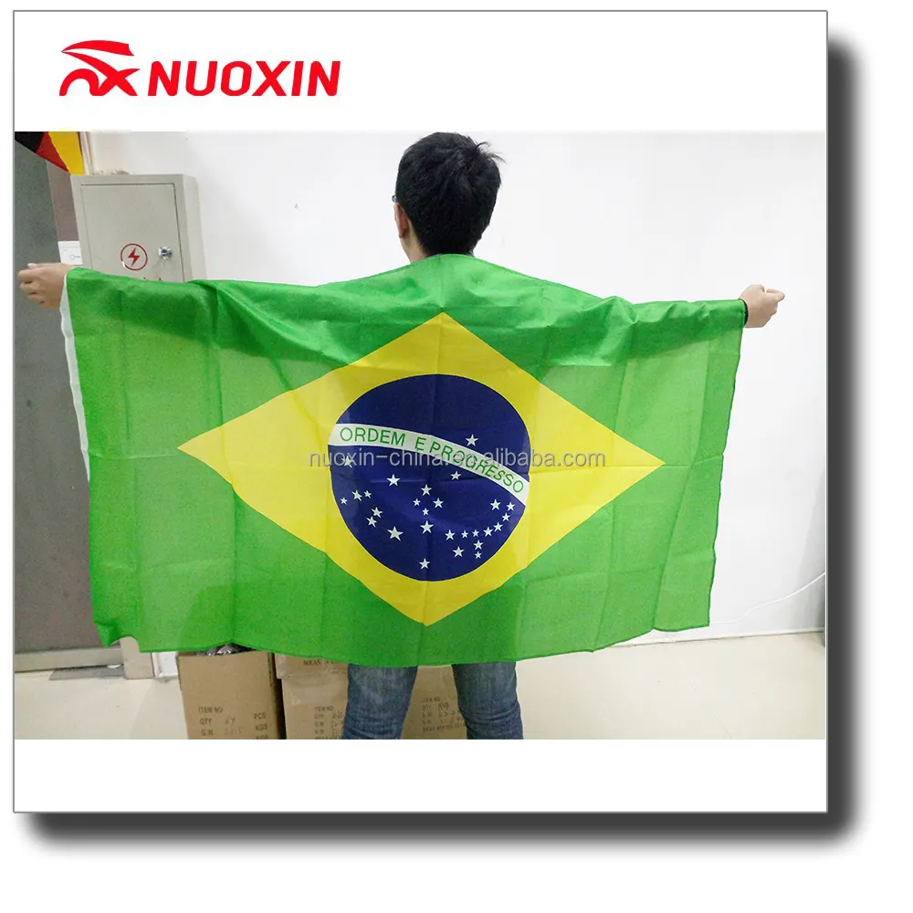 NX-bandera barata de Brasil 2022, fútbol, personalizado, capa, banderas de fútbol, cuerpo