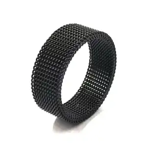 Groothandel Titanium Ringen Hoge Kwaliteit Zilver Zwart Goud Roestvrij Staal Man Zwart China Dikke Ringen