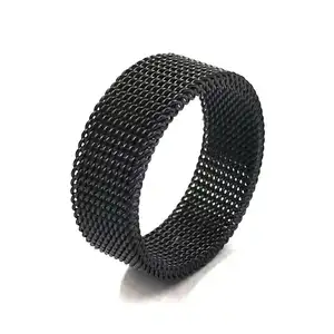 Großhandel Titan-Ringe hochwertig Silber schwarz Gold Edelstahl Mann schwarz China Chunky Rings