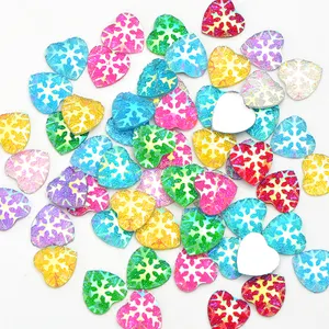 12Mm Glitter Batu Kristal Pipih Resin Tidak Jahit Warna-warni AB Berlian Imitasi Hati Applique untuk Kerajinan