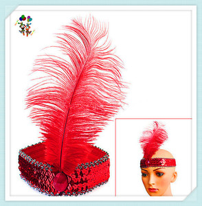 رخيصة الزعنفة زي حفلة تنكرية ترتر أحمر مرونة ريشة رباطات HPC-1576 - Product Image 2