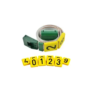 Factory outlet plastic 0-9 number cow neck strap marker with belt for animal