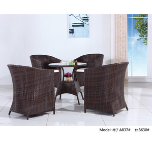 Ensemble de table à manger d'extérieur en rotin synthétique tressé d'occasion <span class=keywords><strong>pas</strong></span> <span class=keywords><strong>cher</strong></span> pour jardin et patio, mobilier de restaurant en osier <span class=keywords><strong>Miami</strong></span> - Product Image 4