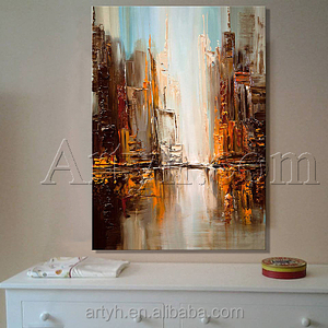 Main <span class=keywords><strong>Paysage</strong></span> <span class=keywords><strong>Urbain</strong></span> Moderne Abstraite <span class=keywords><strong>Peinture</strong></span> À L'huile sur Toile - Product Image 4