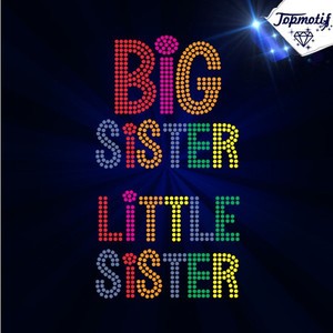 Grande de la hermana de la hermana pequeña de transferencia de diamantes de imitación para t- shirt - Product Image 1