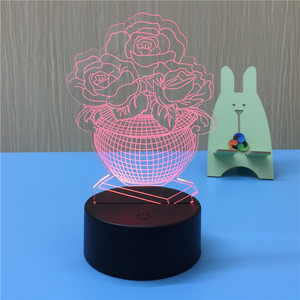 Lampe d'illusion lumineuse à led, 7 couleurs, veilleuse décorative de bureau, pour <span class=keywords><strong>chambre</strong></span> à coucher, <span class=keywords><strong>chambre</strong></span> d'enfants - Product Image 1