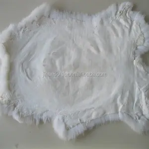 Wholesale price white chinchilla rabbit fur throw tanned rex skins