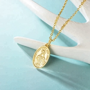 Perhiasan Katolik Grosir Liontin Emas Bunda Maria Religius Buatan Khusus - Product Image 3