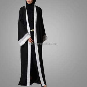 <span class=keywords><strong>Pas</strong></span> cher Islamique Dentelle Crêpe Musulman Cardigan Dubaï Kimono Avant Ouvert <span class=keywords><strong>Abaya</strong></span> Casual Kimono Cardigan - Product Image 4