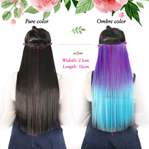 AliLeader migliore qualità all'ingrosso Clip in Clip sintetica in un pezzo per capelli, 22 "120G di seta dritto Clip in estensione capelli - Product Image 5