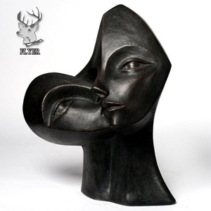 現代美術の装飾彫刻男思考顔家の装飾のための抽象的なブロンズ像 - Product Image 5
