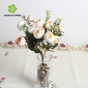 Petit bouquet petite fleur rose avec des feuilles make arrangements <span class=keywords><strong>de</strong></span> fleurs artificielles - Product Image 1