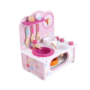 3 pişirme sobalar oynamak oyuncak Suppliers-Çocuk oyuncakları Mini mutfak seti kız Mini ahşap mutfak eğitici oyuncak için WKT009