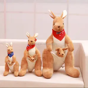 Campione gratuito morbido kangroo con giocattoli di peluche per bambini regalo per la festa della mamma peluche kangroo con bambino