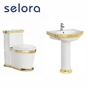 China Leverancier Keramische Badkamer Wc Wastafel Bidet Drie Sets Sanitair Suite