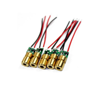 Nouveau module laser Lanji à faible coût 650nm 3mW avec coque en cuivre rouge et lentille acrylique / Tête laser pointeur à points / lignes / croix pour applications optiques