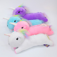 Étui à crayons licorne arc-en-ciel Kawaii, sac à crayons en peluche de dessin animé chat, boîte à crayons, trousse à crayons, fournitures scolaires, fournitures d'outils, jouet cadeau