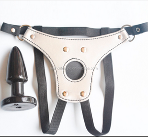 Unterwäsche <span class=keywords><strong>Anal</strong></span> Plug Butt Sexspielzeug für weibliche Lesben Leder Silikon Sex Produkte Keuschheit gürtel Höschen Strap on <span class=keywords><strong>Dildo</strong></span>