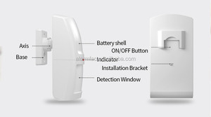 433 mhz/315 mhz/868 mhz frekans seçilebilir kablosuz açık PIR detektörü pet bağışıklık ile - Product Image 2